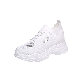 Giày Sneaker Nữ Độn Đế Đẹp Cổ Chun Hapu