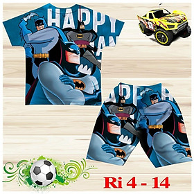 Đồ bộ bé trai, bộ cộc tay cho bé trai hình Siêu nhân size 8-20KG chất thun lạnh Thái cực mềm mát