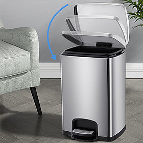 Mua Thùng rác inox đạp chân GNF dáng vuông  mã SJ20-F01  thương hiệu CHINASOUTH  Dung tích 20L  Nắp đóng mở êm ái