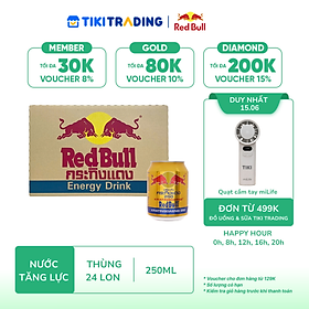 Thùng 24 Lon Nước Tăng Lực Red Bull (250ml x24 Lon)