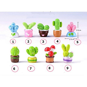 Mô hình các loại chậu xương rồng mini trang trí nhà búp bê, tiểu cảnh, bonsai, móc khóa, DIY