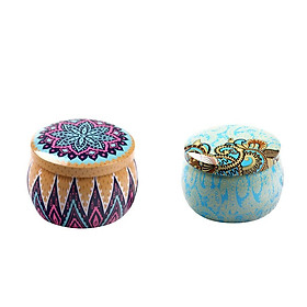 2Pcs Tin Box Storage Containers Metal Hinged Box for Candy Tins
