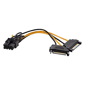 Hình ảnh Cáp Nguồn Cho Mainboard 2 Sata Sang 8 Pin (40cm) - Hàng Nhập Khẩu