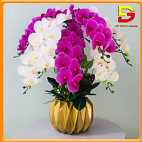 Mua Bình Hoa Chậu Hoa Lan Hồ Điệp Giả Cao Cấp Decor Trang Trí Nhà Cửa Nhà hàng Khách Sạn DG-140
