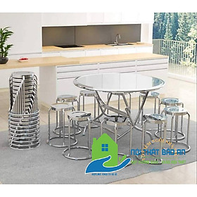Mua Bộ bàn tròn inox nhà hàng 10 ghế - NỘI THẤT BẢO AN