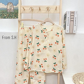 Bộ đồ ngủ nữ dài tay, bộ đồ pizama bộ pijama có thể mặc như bộ đồ bầu hay