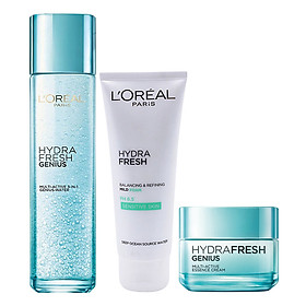 Bộ 3 Dưỡng Ẩm Chuyên Sâu L'Oreal Paris Hydrafresh Genius