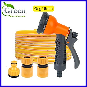 Bộ tưới cây rửa xe vòi xịt 8 chế độ đầy đủ kèm 5/10 mét dây ống nước áp lực