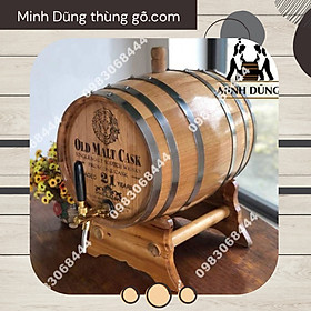 Thùng r.ư.ợ.u gỗ sồi 50L  GỖ CAO CẤP  Thùng ngâm ủ r.ư.ợ.u kèm vòi crom cao cấp - Thùng r.ư.ợ.u trang trí phòng khách