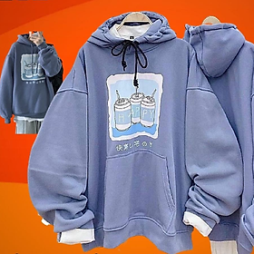 Áo Hoodie Nam Nữ Nỉ Bông Dày Dặn Hàng QC Áo Khoác Hoodie Nỉ Couple Đôi SWEATER in PHỒNG HAPPY