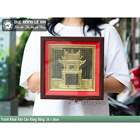 Tranh Khuê Văn Các bằng đồng 26x26cm