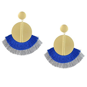 Cotton Tassel Thread Dangle Sequins Disc Earrings Boho Ethnic Earring