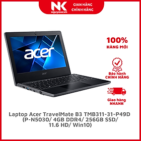 Mua Laptop Acer TravelMate B3 TMB311-31-P49D (P-N5030/ 4GB DDR4/ 256GB SSD/ 11.6 HD/ Win10) - Hàng Chính Hãng