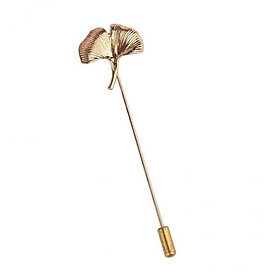4X Gingko Leaf Shape Pin Brooch Safety Pin Pins Brooch Gold