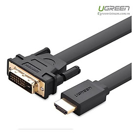 Cáp HDMI to DVI (24+1) mỏng dẹt dài 10M Chính hãng Ugreen 30140 -Hàng Chính Hãng