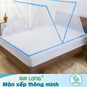 Mua Màn xếp gấp gọn chống muỗi Gia Long-Phiên bản màu xanh