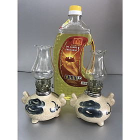 Mua COMBO 2 CHIẾC ĐÈN DẦU MEN RẠN VẼ MÂY ( TẶNG KÈM 1 CHAI DẦU 500ML)  KH18190