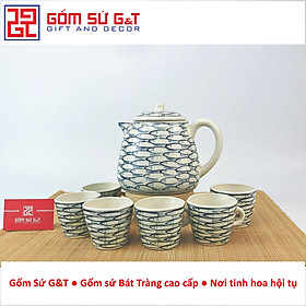 Mua Bộ tích trà vẽ cá đàn Gốm Sứ G&T