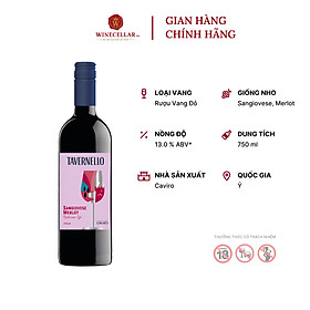 Rượu Vang Đỏ Tavernello Sangiovese Merlot Rubicone - Nhập Khẩu Chính Hãng