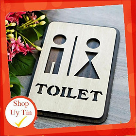 Bảng toilet Nam vs Nữ bằng gỗ 155x120mm | trang trí homestay