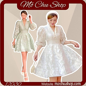 ĐẦM XÒE REN HOA NỔI VIỀN BÈO 12033
