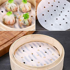 Giấy Nến Tròn Đục Lỗ Đường Kính 23cm ,Set 100 Tờ - Dùng Lót Xửng Hấp và Nồi Chiên Không Dầu