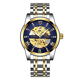  Đồng hồ tự động bằng thép rỗng thời trang 
TEVISE-Màu Vàng bạc