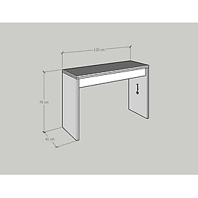 [Happy Home Furniture] DOOBIE, Bàn trang điểm - ngăn kéo,  120cm x 41cm x 78cm (DxRxC), BAN_001