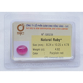 Mặt Đá Ruby Tự Nhiên Mài Trơn Oval