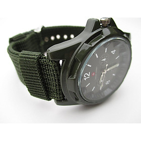 Swiss Army Men`s Green Fabric Strap Watch