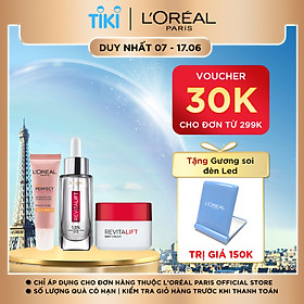 Bộ dưỡng da trắng sáng ẩm mượt và chống nắng L'Oreal Paris