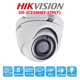 Camera Hikvision HD TVI 5.0Mp độ phân giải 2K ( 2560 x 1944 ). Sử dụng với đầu ghi hình qua cáp đồng trục. Mã SP H0T - Hàng chính hãng