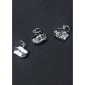 Combo 3 cái charm bạc hình lá sen treo - Ngọc Quý Gemstones
