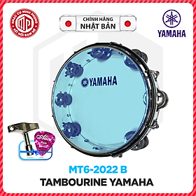 Hình ảnh Trống lắc tay/ Lục lạc gõ bo/ Tambourine - Yamaha MT6 2022 B - Màu xanh biển - Hàng chính hãng