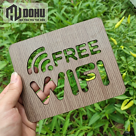 Mua Bảng Free Wifi  Mật Khẩu Wifi Gương Vàng và Gỗ - Sang Trọng  Hiện Đại - Có sẵn keo dán phía sau