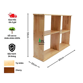 Mua Kệ sách gỗ treo tường/ để bàn Phạm Khang - Gỗ cao su tự nhiên màu Gỗ Tự Nhiên/ Vàng Cherry - Kích thước rộng 80 cm