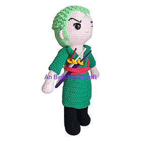 Zoro One Piece bằng len nhồi bông handmade, mô hình nhân vật phim truyện Anime