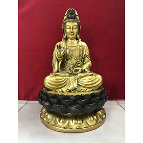 Phật bà màu gold - Vật phẩm phong thủy (kt 47x28cm)