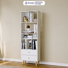 Mua Tủ Đựng Sách Gỗ MDF FIVO FB61 (50 x 24 x 147cm) Phong Cách Hàn Quốc (Có Hộc Kéo)- Hàng Chính Hãng
