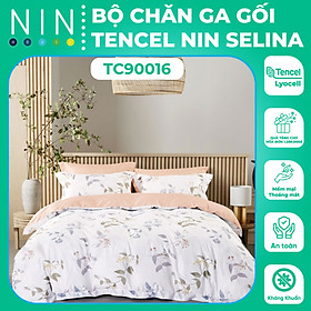 Bộ 6 món drap, áo gối và mền NIN Tencel Selina 900 mẫu mới 2024 chất lụa tencel mềm mát