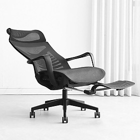 Ghế làm việc ngả lưng có gác chân lưng lưới thoáng mát nằm nghỉ trưa chân nhựa xoay CR4313-M Ergonomic Work from home chair