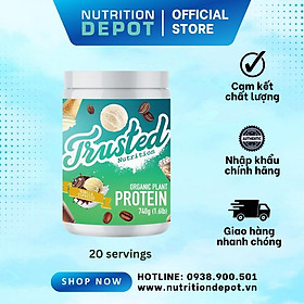 Sữa bổ sung protein hữu cơ từ hạnh nhân và đậu tằm dành cho người ăn chay Trusted Nutrition Organic Plant Protein 740g - Vanilla Espresso