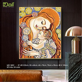 Tranh treo tường tự tô màu số hóa DALI Tranh Ấm Áp Lòng Mẹ N031