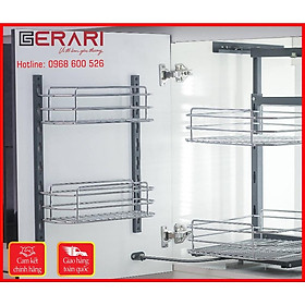 {Hàng chính hãng} Tủ kho Inox bóng cao cấp dạng nan 4 tầng cánh mở mã GK3.445 thương hiệu Gerari