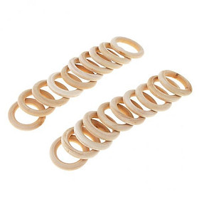 2X 20Pcs DIY Jewelry Making Wooden Teething Ring for DIY Crafts Decoration 35mm