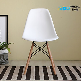 Mua Ghế Nhựa Chân Gỗ Eames - Ghế Bàn Ăn  Cafe - Chính Hãng TIDO