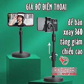 Mua Giá đỡ đế kẹp điện thoại để bàn đa năng xem phim video livestream xoay 360 độ chắc chắn tiện lợi