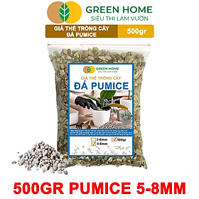 Đá Pumice Greenhome, Bao 500gr, Đất Trồng Sen Đá, Giá Thể Trồng Cây, Lót Chậu, Nhiều Khoáng Chất, Thoát Nước Tốt