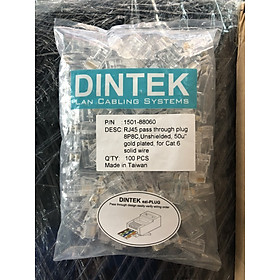 Mua Hạt mạng XUYÊN THẤU DINTEK ezi-PLUG RJ45 dùng cho CAT5/ CAT6 hàng chính hãng