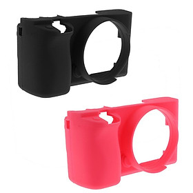 2 Pieces Gel Protector Housing Camera Case Body Frame Covering for Sony A6000 Black + Red